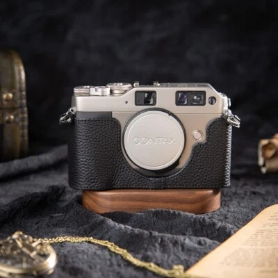 NUEVO Estuche Bolsa Funda Media Cámara Cuero Genuino Real Para Contax G1 Foto 1 de 4