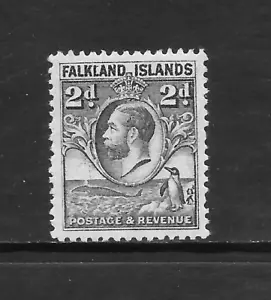 FALKLAND ISLANDS SCOTT 56 MH VF - 1929 2p GRAY ISSUE - KING GEORGE V - Picture 1 of 2