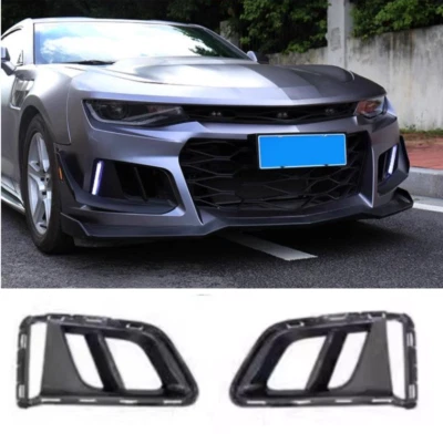 2x Cubierta negra de luz antiniebla para parachoques delantero para Chevrolet Camaro ZL1 2017-2024 Foto 1 de 4