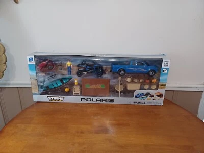 NEW RAY SS-34335 XTREME ADVENTURE POLARIS ATV & Truck Camping Fishing  NEW / TOY - Image 1 of 4