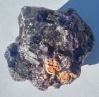 Rare Indigo Blue Purple Cubic Fluorite Crystal Green Apatite Namibia 307G