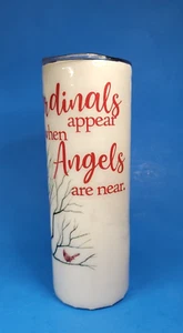 Water Tumbler Birds Cardinals Appear Angles Near All That Glittah 8.25" Tall - Picture 1 of 9