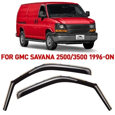 Deflectores de ventana lateral protectores de lluvia para GMC Savana 2500/3500 1996-2025 Foto 1 de 4