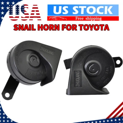 2PCS Upgraded Dustproof Snail Horns Set for Toyota OE# 86510-04020 86520-14240 - Image 1 of 4