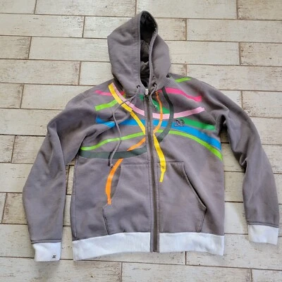 Rare DC Shoes Rob Dyrdek Multicolor Shoelaces Gray Hoodie Adult XL Rob & Big - Image 1 of 4