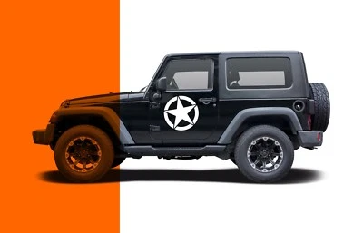 2x 30cm US Army Stern Aufkleber für Jeep Auto Bus Offroad etc. Farbwahl - Bild 1 von 3