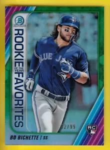 2020 Bowman Chrome Rookie of the Year Favorites ROYF-BB Bo Bichette Green 32/99 - Picture 1 of 1