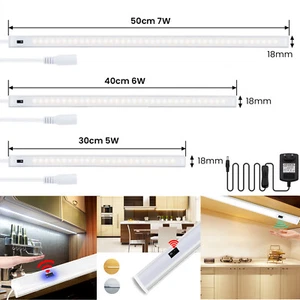 LED Bar Light Hand Motion Sensor Lamp Under Cabinet Cupboard Wardrobe Kitchen UK - Picture 1 of 21