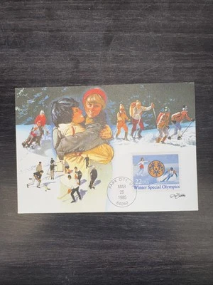 1985 Winter Special Olympics Stamp Scott 2142 FDC Maxi Card First Day - Image 1 of 2
