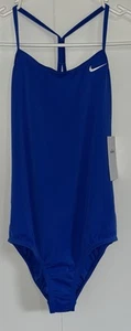 Nike Swim Girl’s Solid Racerback One Piece Swimsuit, LG (14-16 Big Kids) Blue - Picture 1 of 6