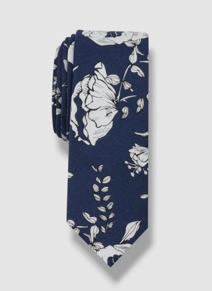 Corbata ajustada floral cilic azul original Penguin para hombre 56x2,25 Foto 1 de 1