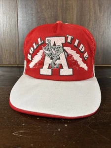 Vintage Alabama purpurrote Gezeitenmütze Roll Tide Druckknopflasche Trucker 2 Streifen Netz LESEN - Bild 1 von 16
