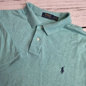 Polo Ralph Lauren Mens XL Polo Light Heather Blue Cotton Short Sleeve Blue Pony - Picture 1 of 9