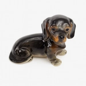 Vintage bona china Dachshund dog puppy 3.5" Length  ornament figurine  - Picture 1 of 8