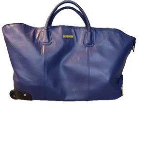 JOY & IMAN Bolso de Lona de Cuero con Ruedas Equipaje de Mano 22" Azul Colbalto - Imagen 1 de 24