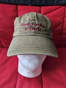 Vintage Abercrombie & Fitch Hat Strapback Cap Brown w/Leather Strap, Red A&F USA - Picture 1 of 6