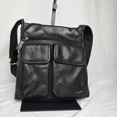 Fossil #75082 Vintage 90's Black Pebbled Leather Shoulder Bag - Image 1 of 4