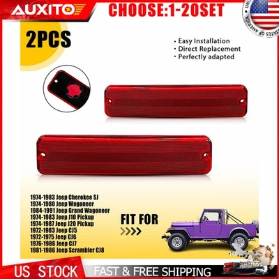 Luz marcadora lateral roja trasera len 2-10X para Jeep Cherokee SJ Grand Wagoneer J10 J20 Foto 1 de 4