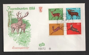 1966 Germany Berlin Deer, Child Welfare Fidacos FDC. Berlin First Day Cover - Picture 1 of 1