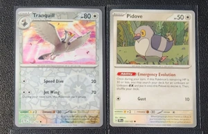 Tranquill 134/162 reverse holo & Pidove 133/162 Pokemon SV Temporal Forces NM - Picture 1 of 1