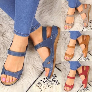 Damen Sandalen Orthopädisch Open Toe Sandalen Freizeit Schuhe Sommer Beach DE - Bild 1 von 16