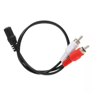 30cm 3.5mm Female  Stereo Jack Socket to 2 Phono RCA Plugs Audio Splitter Cable - Picture 1 of 2