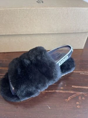 Sandalia UGG para niños pequeños Fluff Yeah Slide auténtica con estilo de caja 1098579T talla 10 Foto 1 de 4