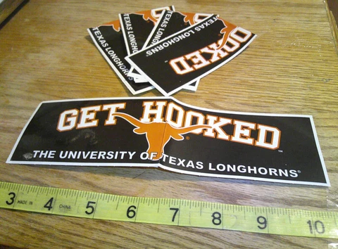 5 NCAA collegiate banner stickers officially licensed Texas Longhorns Cover