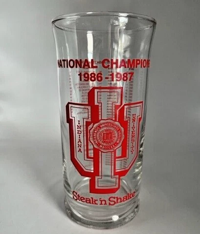 Vintage IU Steak 'n Shake Indiana Basketball 1986-87 National Champions Glass Cover
