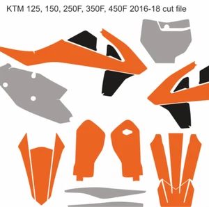 KTM Motocross MX vector template 125cc-150-250F-350F-450F 2016-2018 cut file - Picture 1 of 1