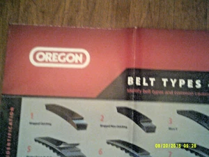Oregon Brand "Belt Types & Troubleshooting" Wall Chart 24" x 36" Slick Paper - Picture 1 of 1