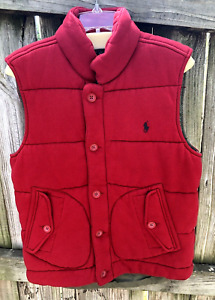 Vintage Ralph Lauren Men's Size M New w Tags Pony Red Puffer Jacket Vest Lined