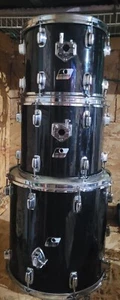 80s Ludwig black & white badge tom set - Picture 1 of 8