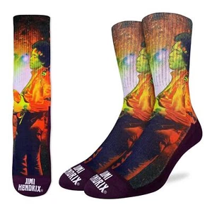 Calcetines suaves de buena suerte para hombre novedad Jimi Hendrix tripulación espacial talla Reino Unido 7-12 - Imagen 1 de 2