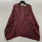CHICOS Cardigan Womens Size Small 0S Red Black Open Front