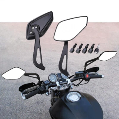 Par de espejos retrovisores laterales negros para motocicleta Harley Davidson Street Glide Foto 1 de 4