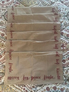 Pottery Barn Christmas Sentiments Square Napkins Set Of Six (6) NWOT - Picture 1 of 8
