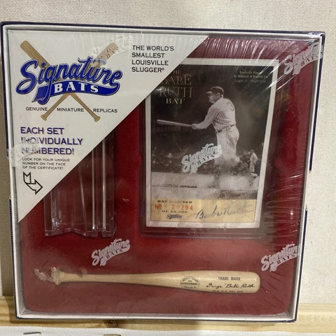 Signature Bats Miniature Replica Bat Babe Ruth Limited Edition Sealed Cover