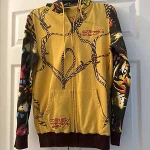 Vintage Ed Hardy Christian Audigier Y2K Full Zip Hoodie - Medium Women - Picture 1 of 23