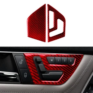 Borde de manija de puerta de fibra de carbono roja para Mercedes-Benz Clase C W204 07-13 Tipo A - Imagen 1 de 17
