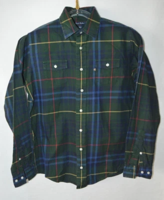 Brooks Brothers Fleece Shirt Boys Large Cotton Long Sleeve Green Plaid - Image 1 of 4