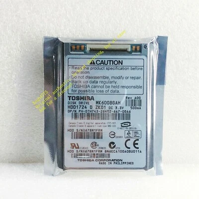 Toshiba 60GB MK6008GAH 1.8-inch hard drive, ATA-100 tested( 7MM thick ) - Image 1 of 4