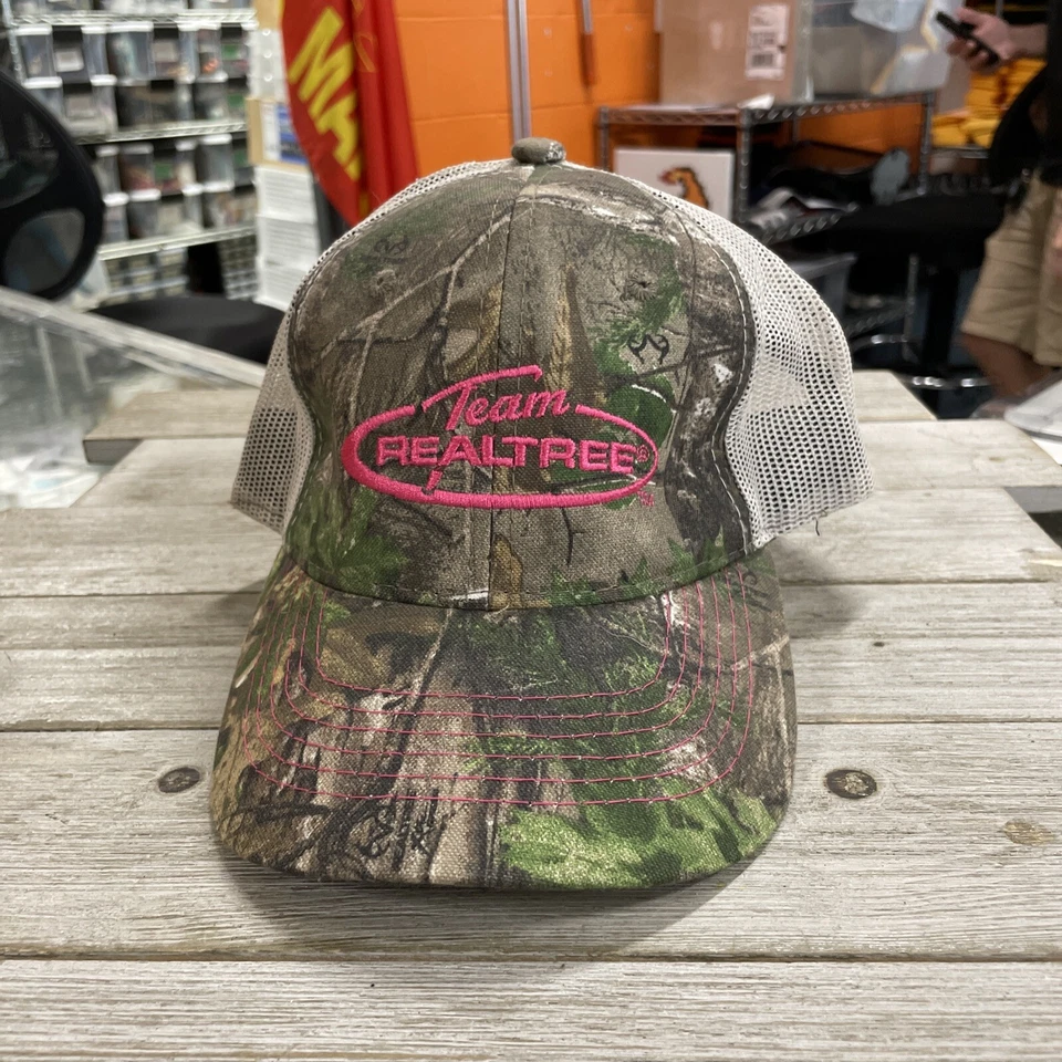 EUC Women's Girls Camo & Pink Mesh Back Team Realtree Baseball Hat Hunting Sun - Image 1 of 3