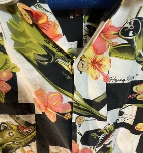 Reservoir SZXL Made in Nepal 100 % Baumwolle hawaiianisches Shirt Hobel Blumen grün - Bild 1 von 12
