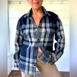 J. Crew Wallace & Barnes Plaid Heavy Work Shirt Jacket Wool Coat M - Picture 1 of 5