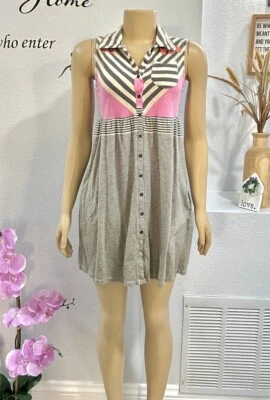 Vestido sin mangas Custo Barcelona talla 1 S pequeño retro camisa corta vestido sin mangas Foto 1 de 4