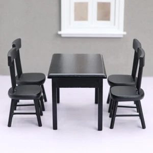 1:12 Scale Dollhouse Miniature Dining Room Table Chairs Set Vintage European - Picture 1 of 10