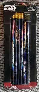 Disney Stars Wars Darth Vader, Leia, Luke, Han and more Set of 6 Pencils - Picture 1 of 8