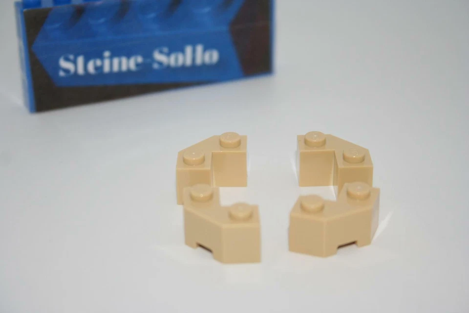 Lego (c) 4x 2x2 Eckstein - 87620 - tan - brick facet hell beige - Facetenstein