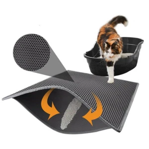 Waterproof Double-Layer Cat Litter Mat Elastic Rug Foldable Pad Pet Home Using - Picture 1 of 8
